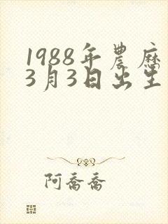 1988年农历3月3日出生的命运