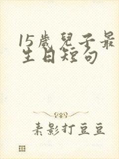 15岁儿子最火生日短句