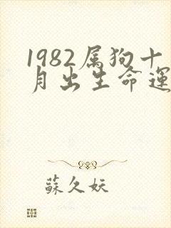 1982属狗十月出生命运如何