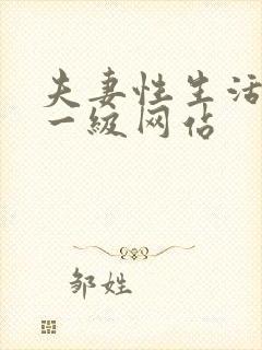 夫妻性生活黄色一级网站