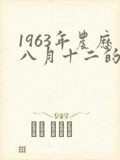 1963年农历八月十二的命运封面