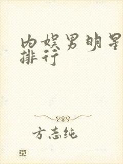 内娱男明星颜值排行