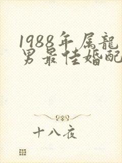 1988年属龙男最佳婚配属相