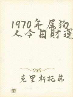 1970年属狗人今日财运如何
