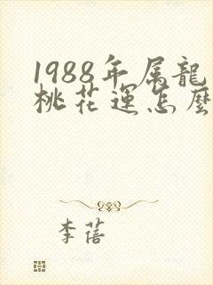 1988年属龙桃花运怎么样封面