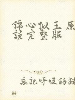 锦心似玉原著小说完整版