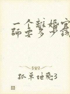 一个离婚官司律师要多少钱