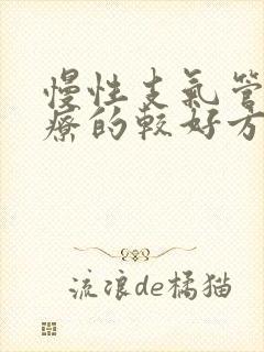 慢性支气管炎治疗的较好方法