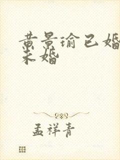 黄景瑜已婚还是未婚