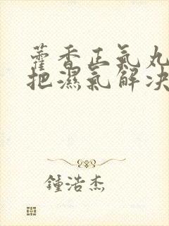 藿香正气丸全部把湿气解决