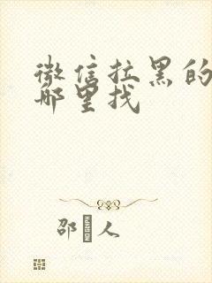 微信拉黑的人在哪里找