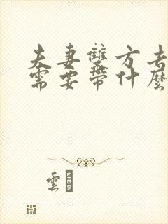 夫妻双方去离婚需要带什么证件