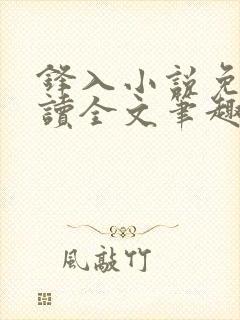 锋入小说免费阅读全文笔趣阁