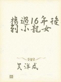 杨过16年后见到小龙女