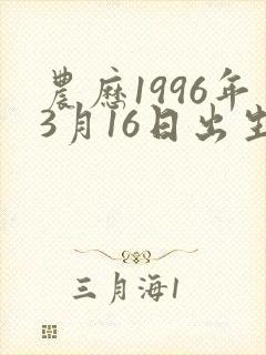 农历1996年3月16日出生的人命运