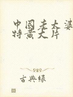 中国老太婆一级特黄大片