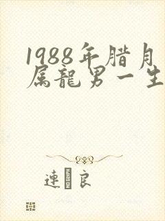 1988年腊月属龙男一生的命运