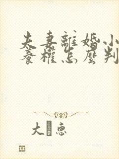 夫妻离婚小孩抚养权怎么判抚养费怎么出封面