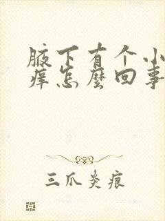 腋下有个小包很痒怎么回事封面