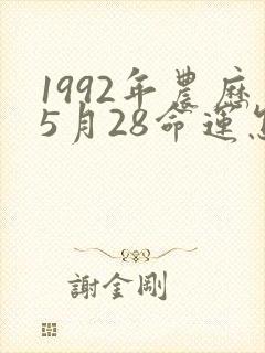 1992年农历5月28命运怎么样