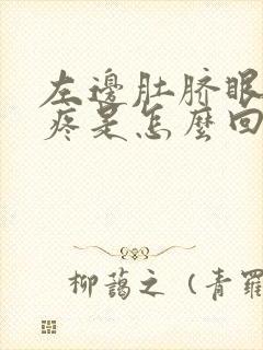 左边肚脐眼上面疼是怎么回事封面