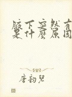 腋下突然有异味是什么原因封面