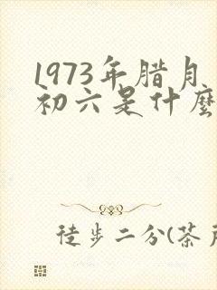 1973年腊月初六是什么命