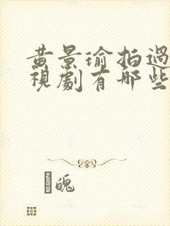 黄景瑜拍过的电视剧有哪些封面