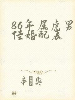 86年属虎男最佳婚配表