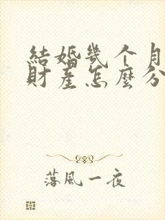 结婚几个月离婚财产怎么分配