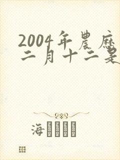 2004年农历二月十二是什么命