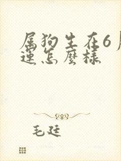 属狗生在6月命运怎么样封面