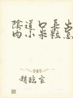 阴道口长出好多肉小米粒怎么回事封面