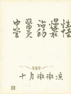 中医治慢性支气管炎的最佳方法