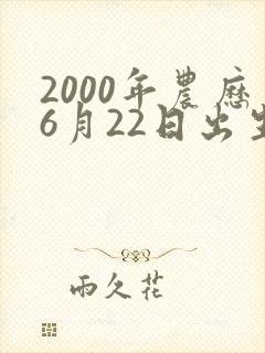 2000年农历6月22日出生的人命运封面