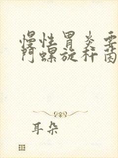 慢性胃炎要治幽门螺旋杆菌