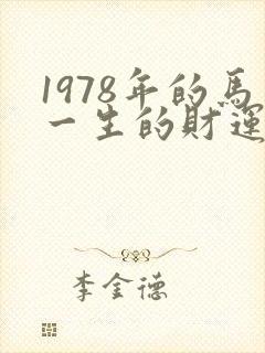 1978年的马一生的财运怎么样封面