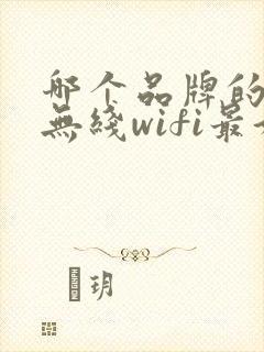 哪个品牌的随身无线wifi最好