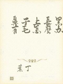 鼻子上长黑头还有毛怎么办