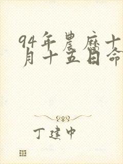 94年农历十一月十五日命运女