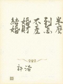 结婚不到半年离婚财产怎么分配