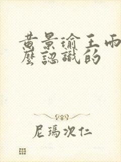 黄景瑜王雨馨怎么认识的