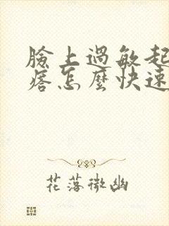 脸上过敏起小疙瘩怎么快速消除