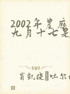2002年农历九月十七是什么命封面