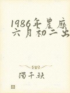 1986年农历六月初二出生的命运封面