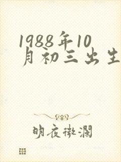 1988年10月初三出生的人命运