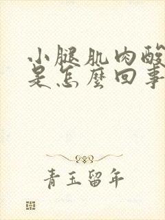 小腿肌肉酸痛麻是怎么回事啊封面