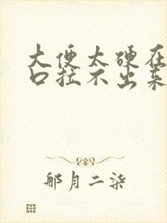 大便太硬在肛门口拉不出来怎么办