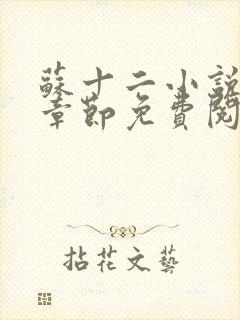 苏十二小说最新章节免费阅读全文