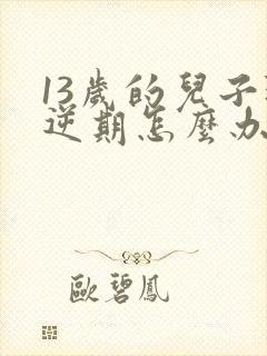 13岁的儿子叛逆期怎么办